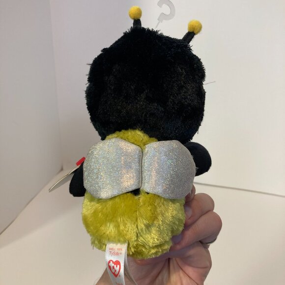 Ty Beanie Boos Buzby Bumble Bee 6" Stuffed Plush Toy 2017 Orange Eyes With Tag - Picture 6 of 11